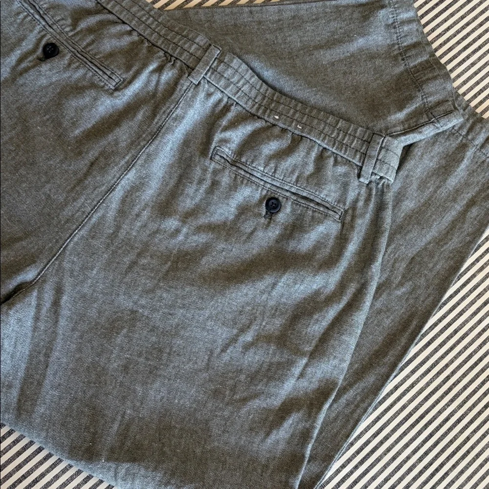 36x32 Men's green/grey Casual linen Drawstring Pants